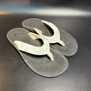 OluKai Ohana W Women's‎ US 6 Floral Thong Sandals Flip Flops